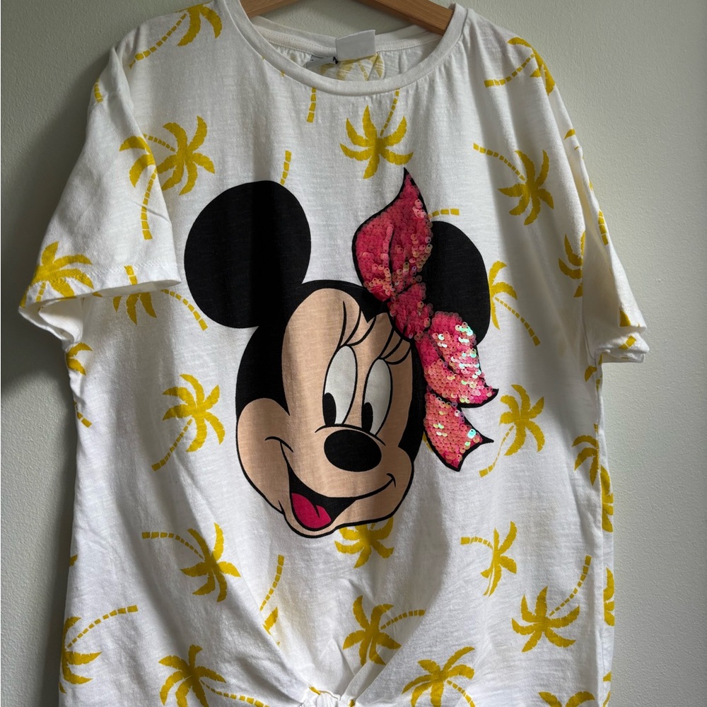 Zara Kids White and Yellow Minnie Mouse T-Shirt